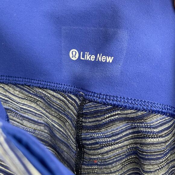Lululemon Wunder Under Crop High Rise 22" Space Dye Twist Sapphire Blue Size 4 - Picture 3 of 6